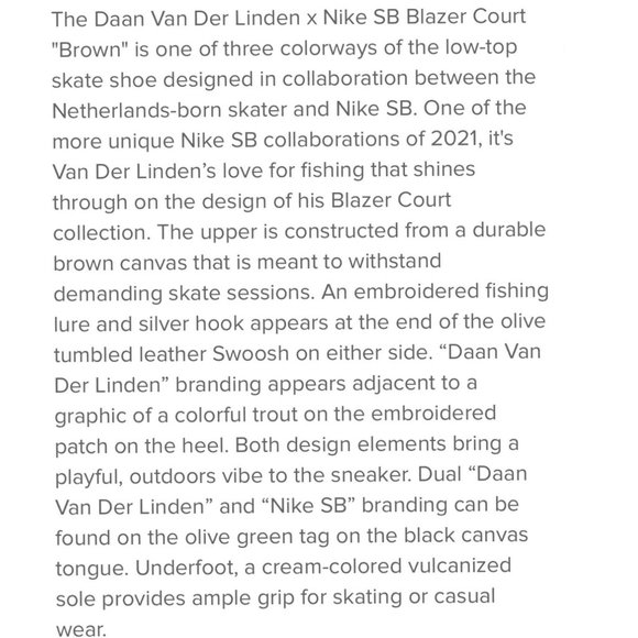 Nike Daan Van Der Linden x Blazer Court SB Baroque Brown Men's Size 8.5 - Picture 12 of 12